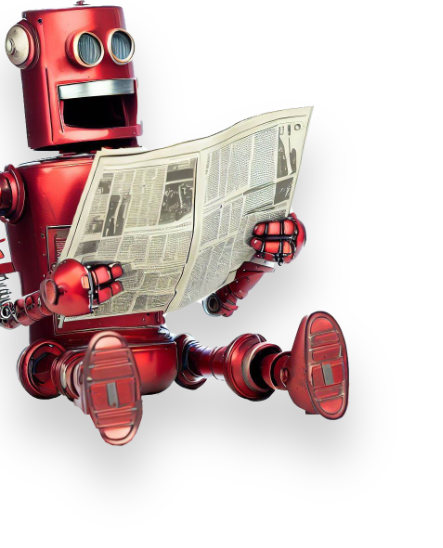 Imagen de robot leyendo periodicoß