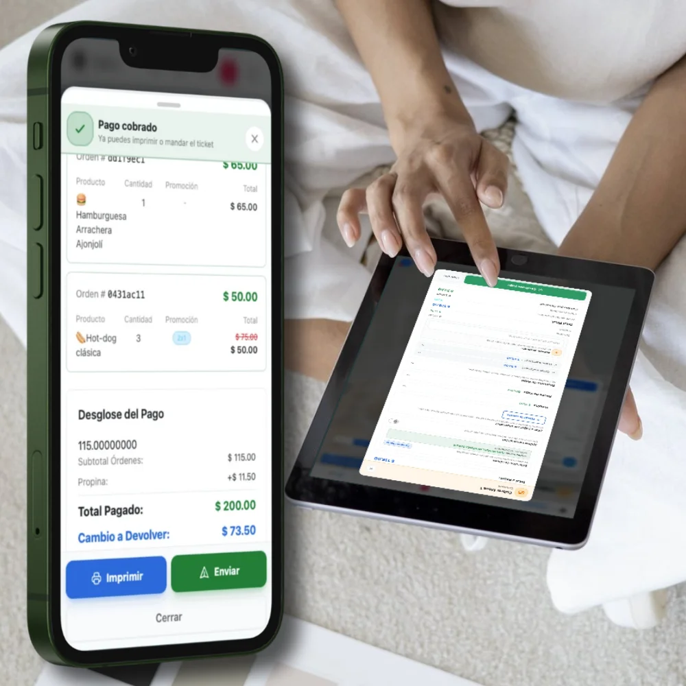 Sistema de Cobro y Envío de Ticket por WhatsApp Cart WMS