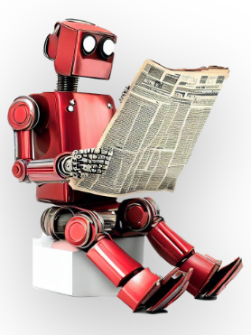 Imagen de robot leyendo periodicoß