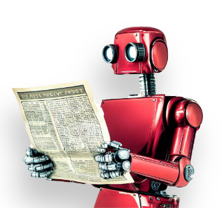 Imagen de robot leyendo periodicoß